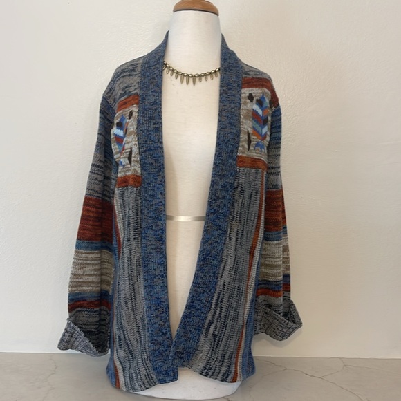 Stroller Vintage Cardigan with Aztec Design Size Medium - Picture 1 of 14